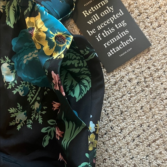 Tuckernuck Chloe Floral Belted Dress - Black, Yellow, Green - Picture 5 of 10